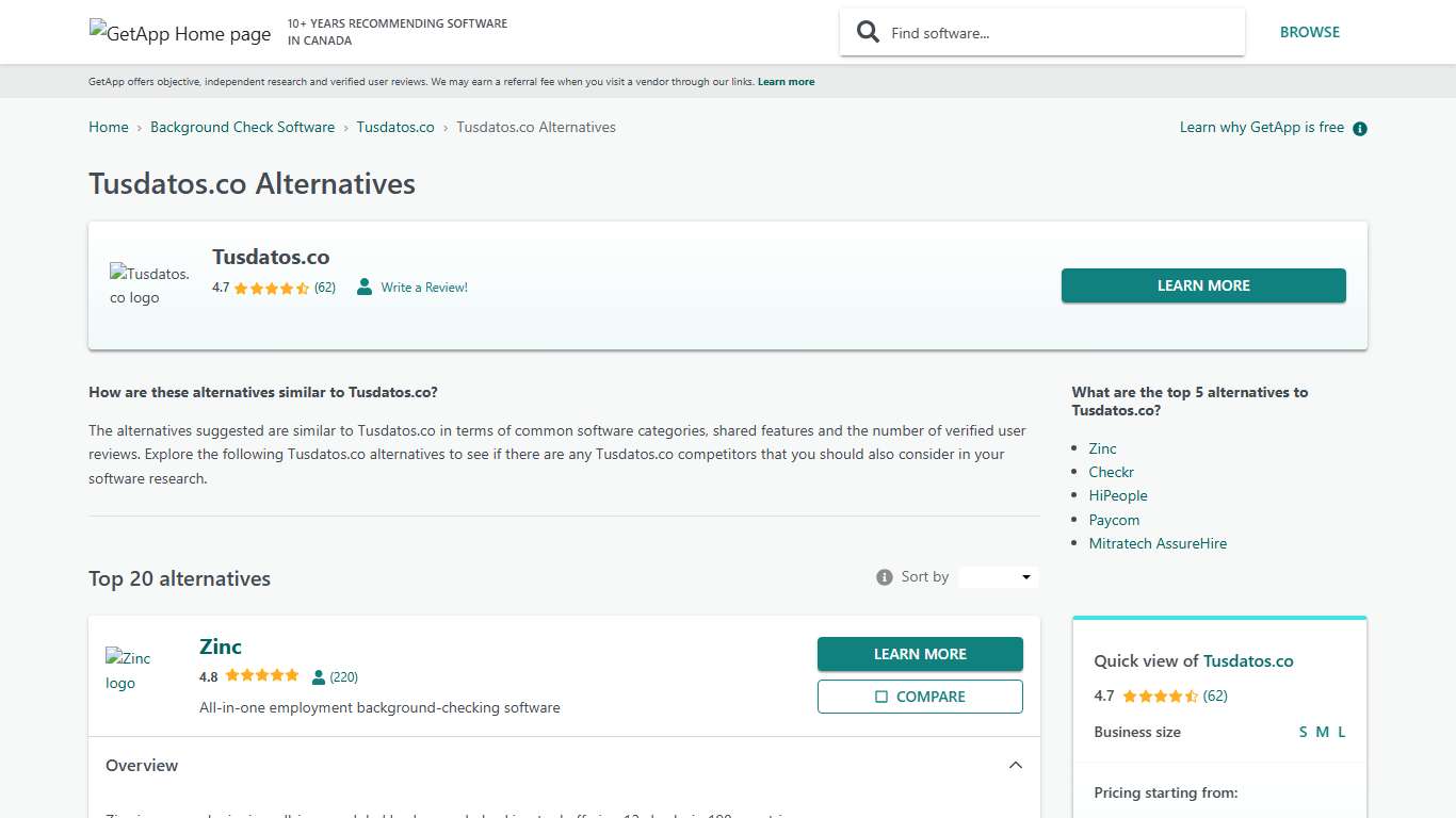 Top 20 Tusdatos.co Alternatives GetApp Canada 2026